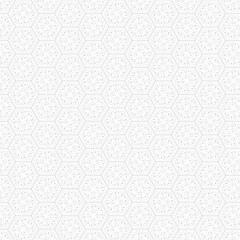 Subtle Geometric Flower Repetitive Pattern in Hexagon Shape Seamless Background