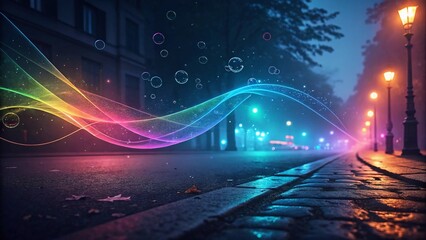 Vibrant Colorful Light Leaks on Dark Blurred Background