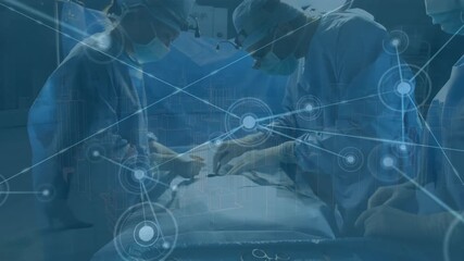 Animation of diverse surgeons during surgery over data processing - Powered by Adobe