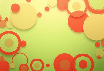 Abstract Memphis style background, light green red vector circles gradient, gradient, dynamic