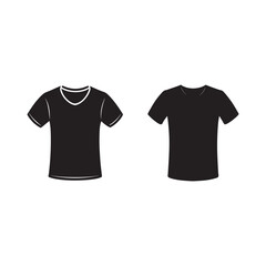 Naklejka premium silhouette of T-shirt with collar and hoodie shirt, set bundle on the white background