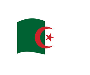 Official national flag of Algeria illustration on transparent background. 
