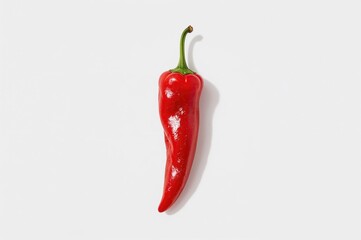 Red hot chili with mist of chili extract displayed against a plain backdrop