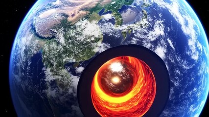 Earth's Core: Hot Inner Structure Visualization - Powered by Adobe