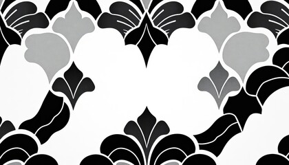 Abstract monochrome ogee pattern with scallop and wave motifs, Moroccan scales style,  texture,  style