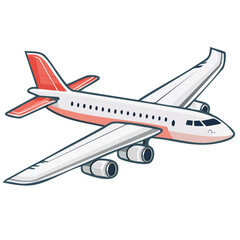 Passenger airplane side view illustration