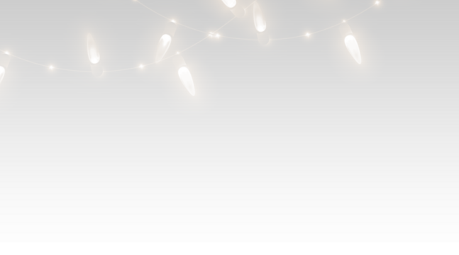 Chain, decor, light, christmas, garland background with birthday card border and gold bulb banner. PNG PNG Overlay transparent festive glow glowing holiday decorative design for event.