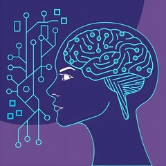 human head with brain