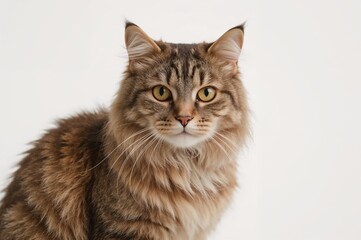 Obraz premium Picture of a feline against a plain white backdrop