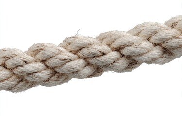 Close-up of a light beige braided rope