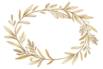 Elegancki, złoty wieniec laurowy. Koncepcja zwycięstwa, sukcesu i luksusu.