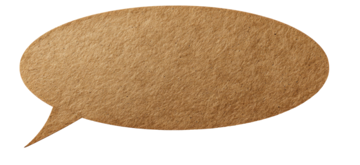 Empty light brown speech bubble graphic