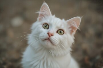 Portrait of an inquisitive feline gazing at the viewer