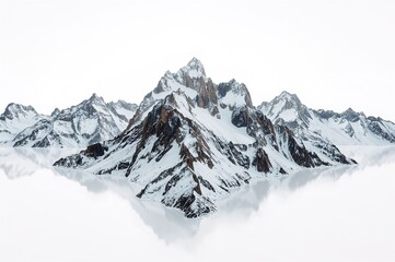 Obraz premium Advertisement featuring a snowy island landscape with isolated mountains. Perfect for travel and holiday themes.