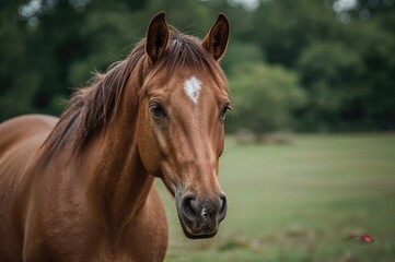 Obraz premium A Single Chestnut Mare