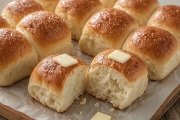 Vintage Style Pull-Apart Dinner Rolls. Soft and Fluffy Homemade Yeast Bread. Buttery Milk Buns Recipe.