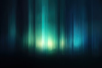 Abstract forest scene with glowing teal light