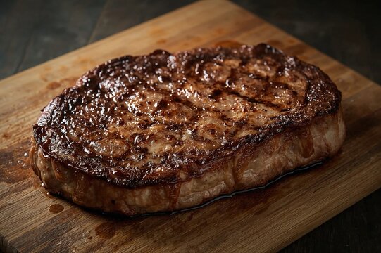 Picture of a hefty T-bone steak exuding a rugged vibe