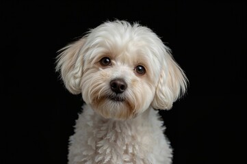 Obraz premium Studio portrait of an adorable Puli dog against a black background