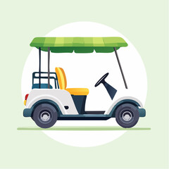 Cartoon Golf Cart Illustration