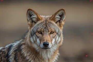 Fototapeta premium Close-up of a wild coyote's face