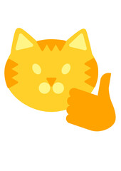 minimal orange cat showing a like