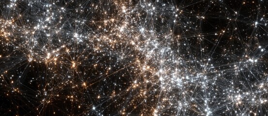 Obraz premium Dazzling stars and luminous galaxies fill the sky