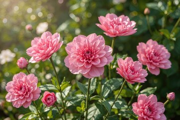 Fototapeta premium Artificial blossoms representing national flora, summer vibes, natural elegance, garden aesthetics, pink hues