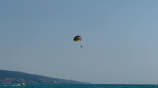 paraglider over the sea in Bulgaria