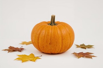 A single ornamental orange pumpkin