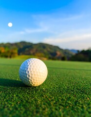 Golf ball on green