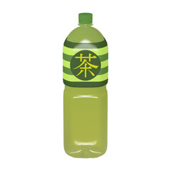 日用品のイラスト素材　ペットボトル　2L 　お茶　（1_1）