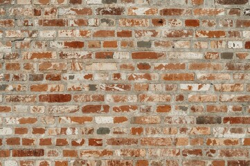 Fototapeta premium Vintage brick surface pattern for backdrop, abstract design with isolated white wall texture