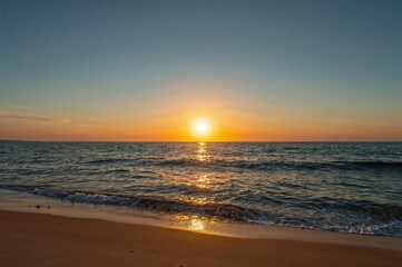 Golden dawn above the sea