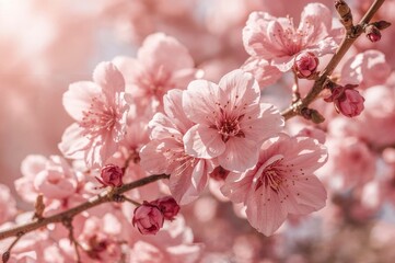 Obraz premium Spring blossoms of pink peach trees