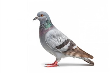 Fototapeta premium Isolated white-background pigeon bird