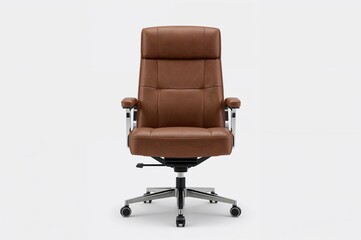 Fototapeta premium Front perspective of a standalone office chair against a plain backdrop