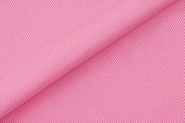 Texture of pink denim fabric. Background and textile pattern.