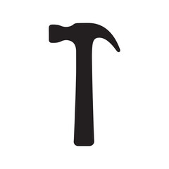 Curved Claw Hammer Silhouette Icon