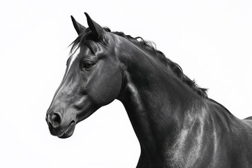 Black and white photo of a desert horse