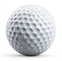 White golf ball with dimples