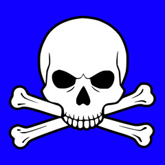 Black and Emerald Skull and Bones Crossbones Poison Icon