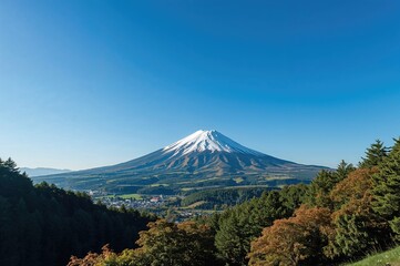 Obraz premium Famous Mountain Viewpoint in a Snow Resort