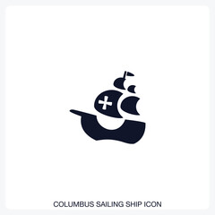 Columbus Sailing Ship Icon