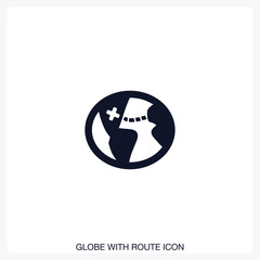 Globe with Route Icon