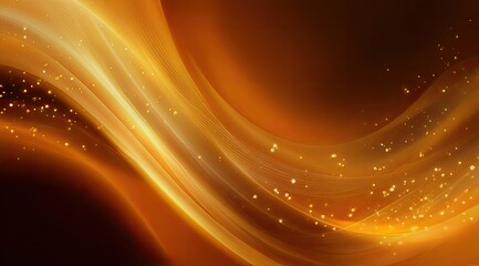 Abstract swirling golden lines on a dark background