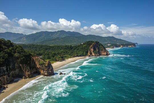 Morning view of Papuma rock wallpaper