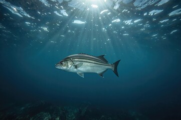 Naklejka premium Psettodes erumei swimming deep underwater