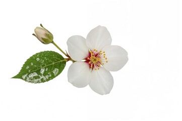 Fototapeta premium Snowflake and Milky Way flowers along with winter cherry and sweet Indrajao blossoms isolated on white background with clipping path