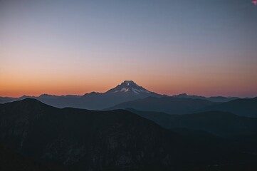 Evening view of a mountain range
